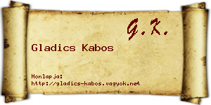 Gladics Kabos névjegykártya